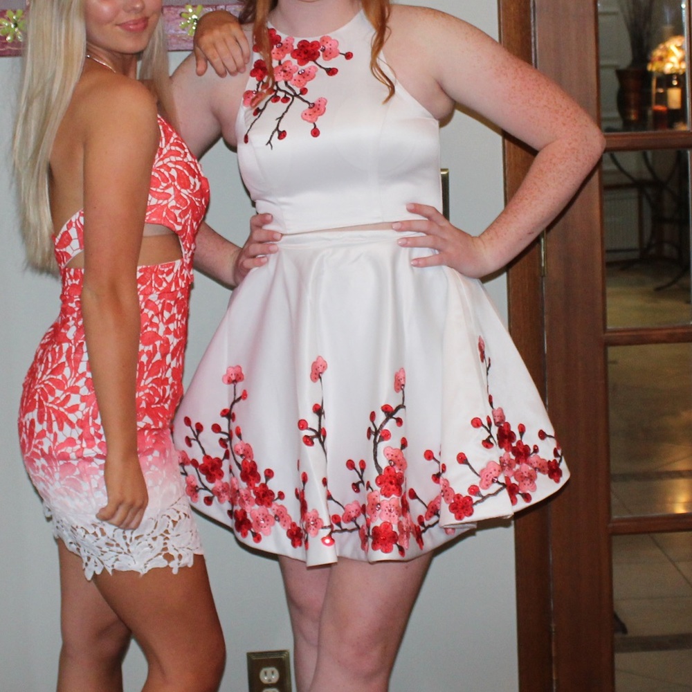 Cherry blossom two piece homecoming dress